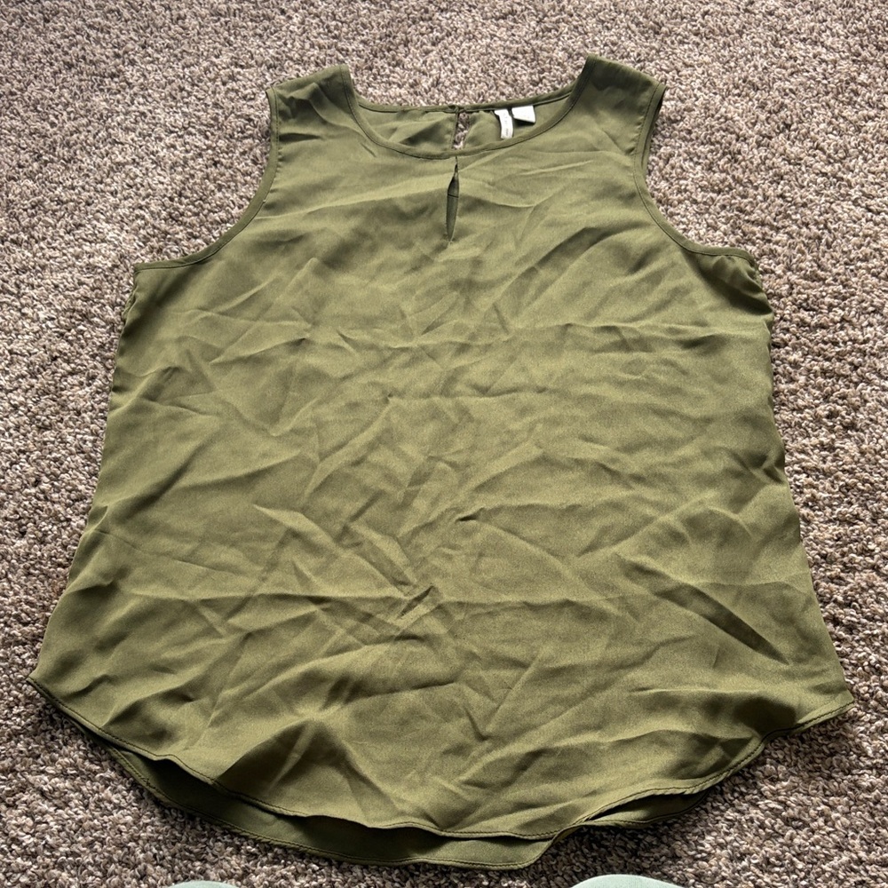 Olive Green Sleeveless Women's Blouse